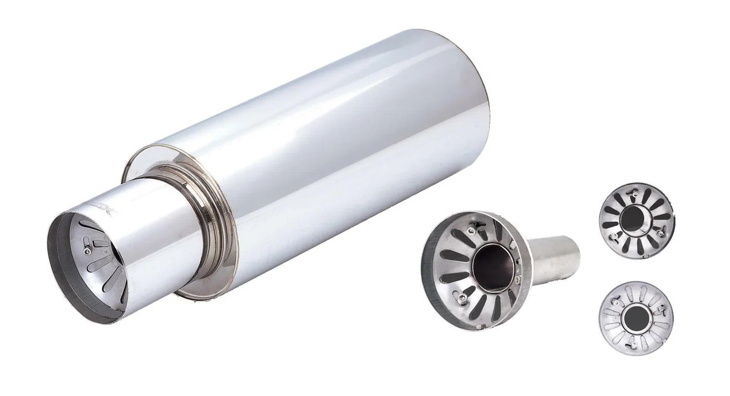 XFORCE Exhaust LP02-3 - SS Round Exhaust Muffler with Exhaust Silencer